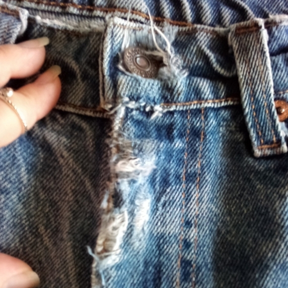 Vintage 517 distressed bootcut light wash Jeans orange tab & gorgeous - Picture 13 of 16